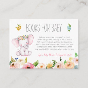 Cartão De Informações Livros Florais de Pequeno Elefante para Biblioteca