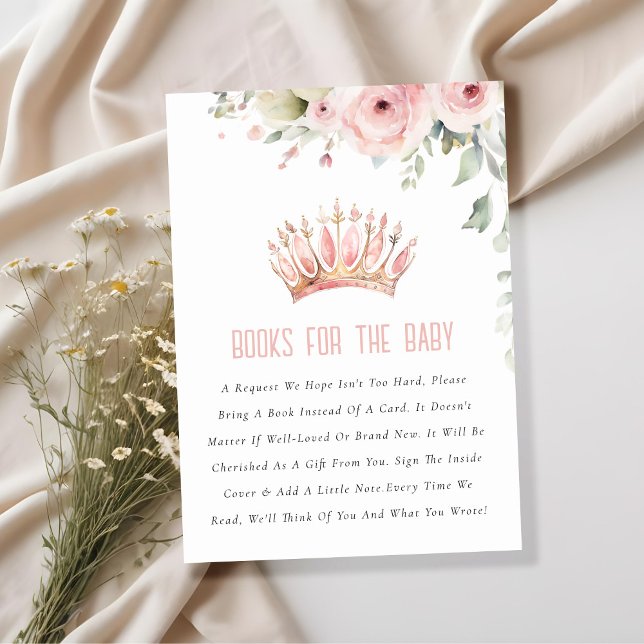 Cartão De Informações Livros Florais De Princesa Rosa, De Chá de fraldas (Criador carregado)