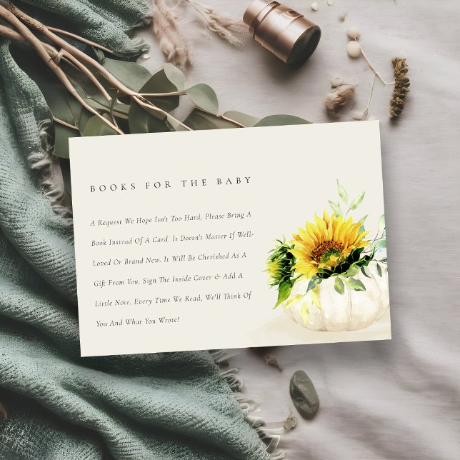 Cartão De Informações Livros Florais De Pumpkin De Girassol Para Chá de  (Criador carregado)