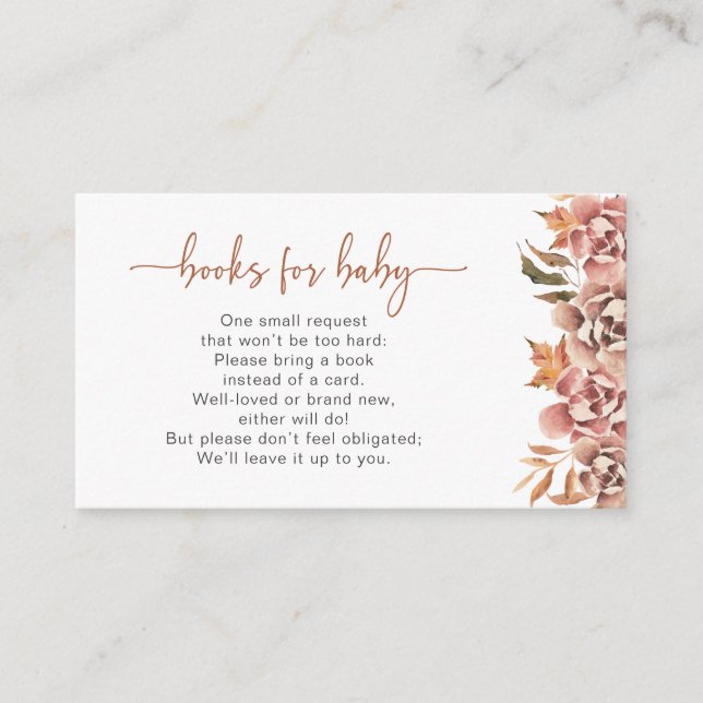 Cartão De Informações Livros Florais De Queda Para Bebê (Frente)