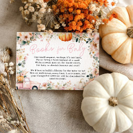 Cartão De Informações Livros Florais para Bebê de Pequeno Pumpkin Rosa