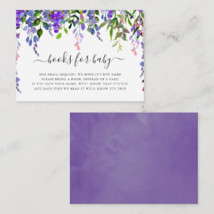 Cartão De Informações Livros Florais Ultra Violet Watercolor para bebê