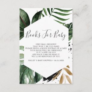 Cartão De Informações Livros Geométricos Tropicais Greenerados Para Bebê