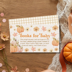 Cartão De Informações Livros Little Pumpkin Para Bebê Chuvada de Bebê Ou
