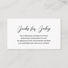 Cartão De Informações Livros Mínimos Modernos para Chá de fraldas Simple