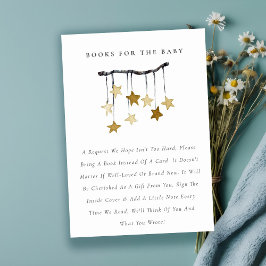 Cartão De Informações Livros móveis de estrelas amarelas brancas para o 