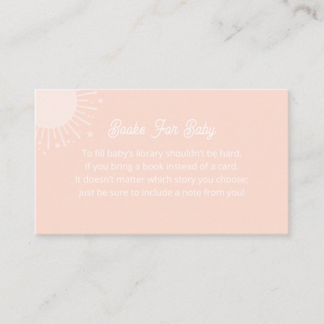Cartão De Informações Livros Para A Placa De Receptáculo Baby Sun (Frente)