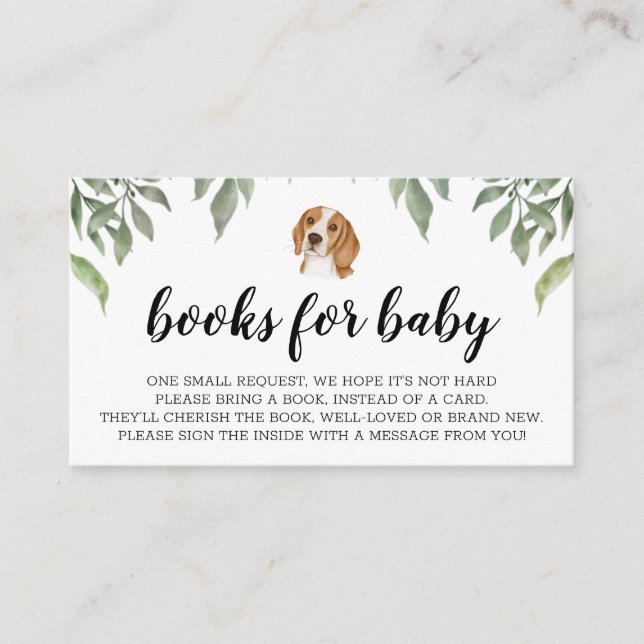 Cartão De Informações Livros para a placa receptáculo de aquarela Beagle (Frente)