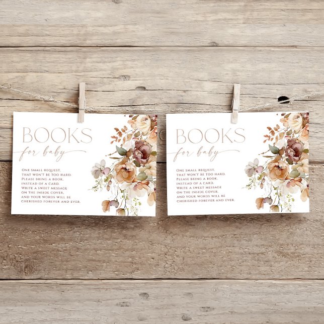 Cartão De Informações Livros para Baby Boho caem aquarelas florais (Criador carregado)