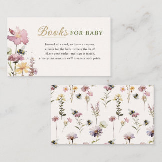 Cartão De Informações Livros para Bebê Aquarela Flores Silvestres Chuva