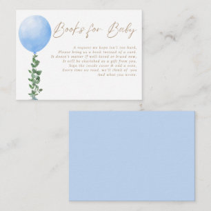 Cartão De Informações Livros para Bebê Balões Azuis