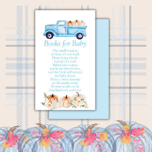 Cartão De Informações Livros para Bebê Blue Boy Pumpkin Baby Shower