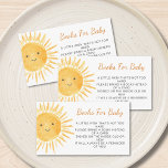 Cartão De Informações Livros Para Bebê Boho Sunshine Sun Chá de fraldas<br><div class="desc">Estes Livros para Bebê,  cartões de Chá de fraldas são decorados com um sorriso de aquarela. O texto é personalizável. Porque nós criamos nossa trabalho de arte,  você não encontrará essa imagem exata de outros designers. Original Watercolor © Michele Davies.</div>