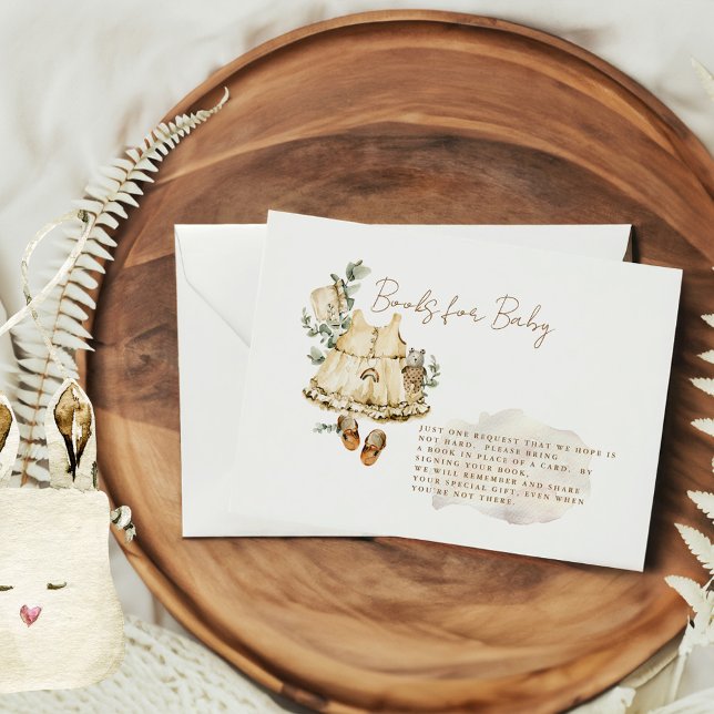 Cartão De Informações Livros Para Bebê Boho Traga um Livro Pedido (Criador carregado)