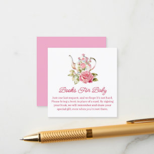 Cartão De Informações livros para bebê, chá de bebê menina festa 