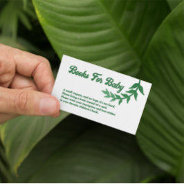 Cartão De Informações Livros Para Bebê Chic Greenery Baby Shower
