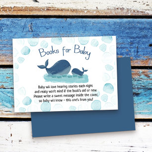 Cartão De Informações Livros para Bebê Churrasco de Baleia Fofa Aquarela