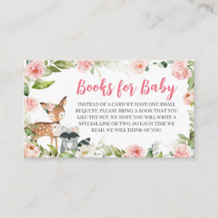 Cartão De Informações Livros para Bebê Churrasco Floral da Floresta