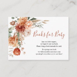 Cartão De Informações Livros para Bebê Chuvinha de Flores Amor à Primeir