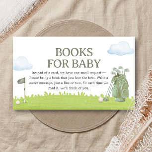 Cartão De Informações Livros para Bebê Chuvinha de Golfe Baby Shower