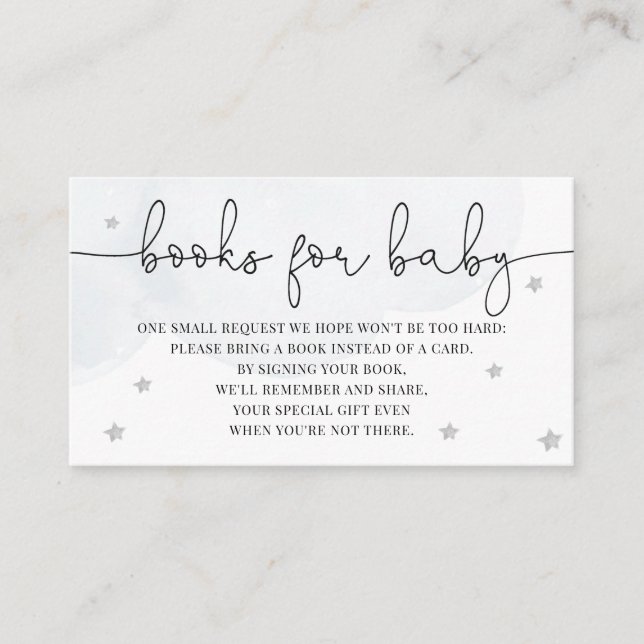 Cartão De Informações Livros Para Bebê Chuvinha Estrela Baby Shower Enc (Frente)