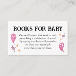 Cartão De Informações Livros para Bebê de Chuvinha de Bebê Cor-de-Rosa d