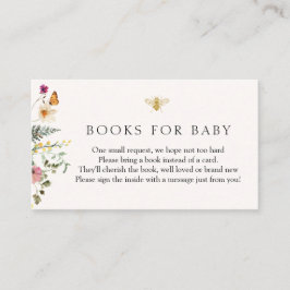 Cartão De Informações Livros para Bebê de Flores Selvagens