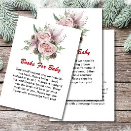 Cartão De Informações Livros para bebê de inverno em poinsettia florida