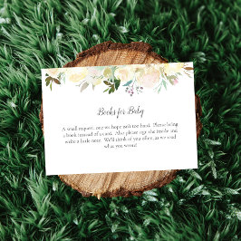 Cartão De Informações Livros Para Bebê De Rosa Branca Elegante