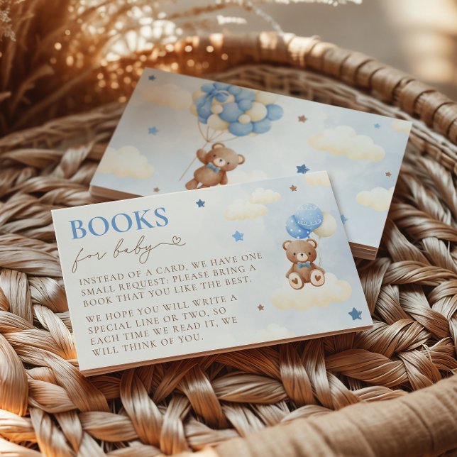 Cartão De Informações Livros para Bebê do Balão do Urso Teddy (Criador carregado)