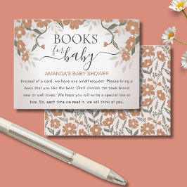 Cartão De Informações Livros para Bebê em Bloom Chá Sexo Neutro
