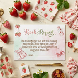 Cartão De Informações Livros Para Bebê Festa de Bebê Menina Berry Boho