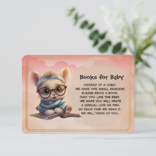 Cartão De Informações Livros para Bebê Gatinho Fofo Lendo um Livro