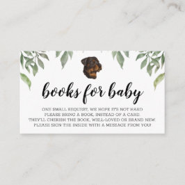 Cartão De Informações Livros para Bebê Rottweiler Boho Greenery