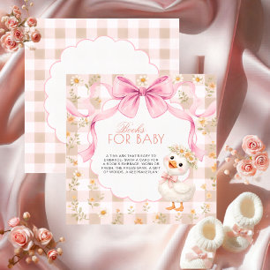 Cartão De Informações Livros para Bebê Silly Goose Rosa Xadrez Daisy