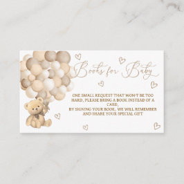 Cartão De Informações Livros Para Bebê Teddy Bear Bear