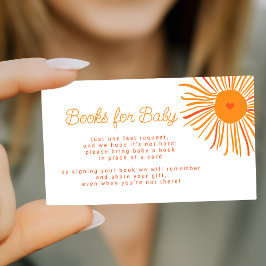 Cartão De Informações Livros para bebê trazem um chá de fraldas solar li