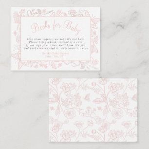 Cartão De Informações Livros para Bebê Uma Pequena Borboleta Rosa Chá de