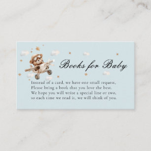 Cartão De Informações Livros para Bebê! Urso de Teddy e Avião