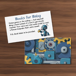 Cartão De Informações Livros para Bebês Robot Gears