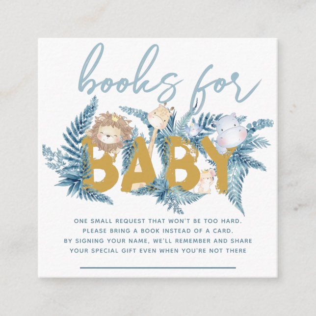 Cartão De Informações Livros para Bebês Safari (Frente)