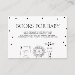 Cartão De Informações Livros para bebês Tragam um livro Black White Anim