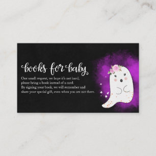 Cartão De Informações Livros para Chá de Bebê de Halloween de Fantasminh