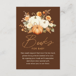 Cartão De Informações Livros para Chá de Bebê Little Pumpkin Fall Baby S