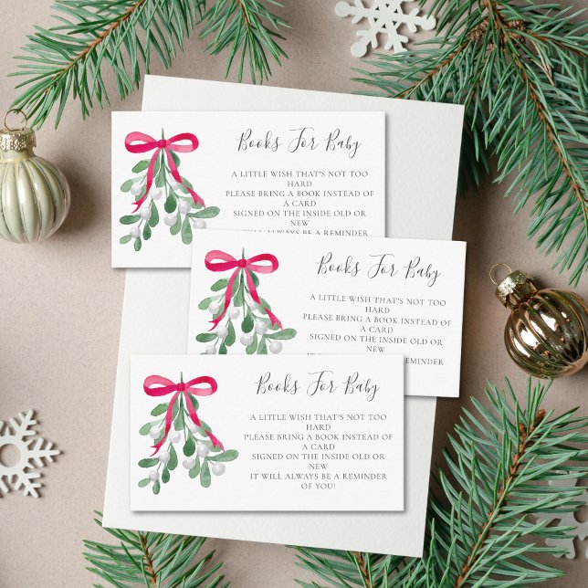 Cartão De Informações Livros Para Chá de fraldas De Natal De Bebê (Criador carregado)