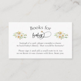 Cartão De Informações Livros Para Chá de fraldas Floral De Bebê