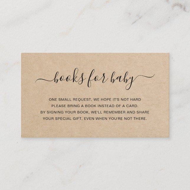 Cartão De Informações Livros para Chá de fraldas neutro de gênero castan (Frente)
