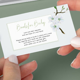 Cartão De Informações Livros para chá de fraldas primavera azul-claro-be