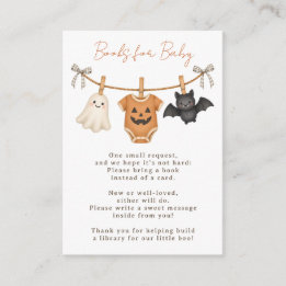 Cartão De Informações Livros para Chás de Bebê de Halloween da Little Bo