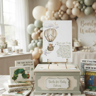 Cartão De Informações Livros para Chás de Bebê do Ursinho Teddy We Can B